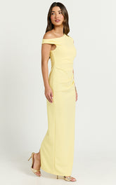 Genie Maxi Dress - Off The Shoulder Dress in Yellow